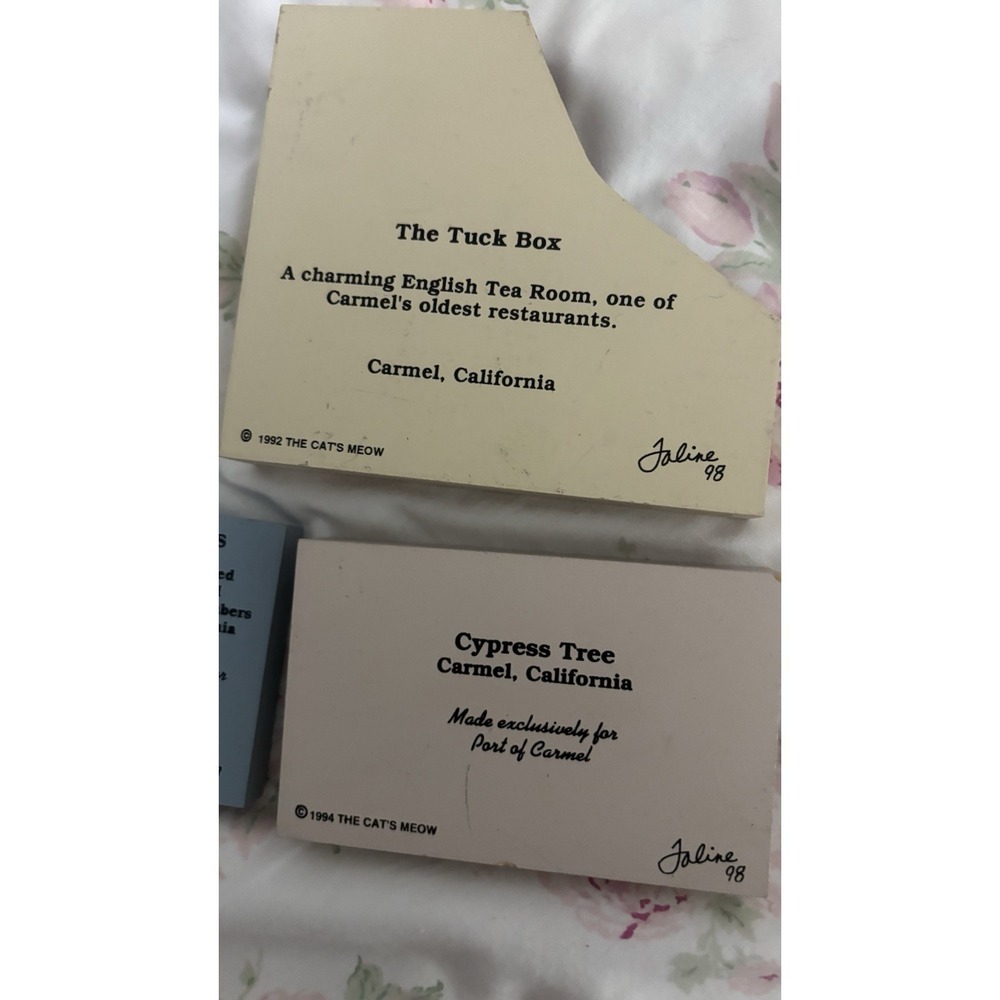Vintage 1992 3 Qty The Cat's Meow Village "The Tuck Box" Carmel CA Shelf Seals - Picture 3 of 4
